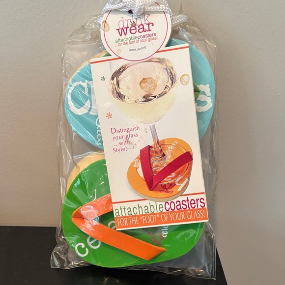 Clear and Black Insulated Tumbler with Straw and set of 4 coasters - Picture 4 of 7